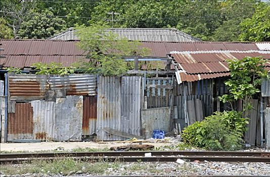 居民,贫民窟,生活方式,垃圾,再循环,穷,乡村,泰国,亚洲