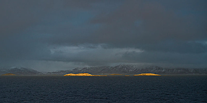 风景,海洋,山,阴天,诺尔兰郡,挪威