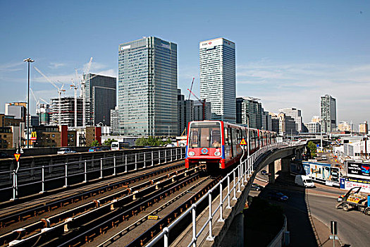列车,港区,亮光,铁路,金丝雀码头,伦敦,英国