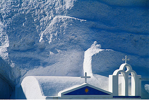 屋顶,教堂,圣托里尼岛,希腊
