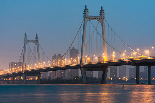 长沙三汊矶大桥夜景