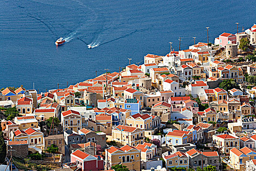 城镇,岛屿,多德卡尼斯群岛,希腊