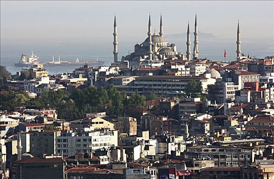 地区,金角湾,蓝色清真寺,伊斯坦布尔,土耳其