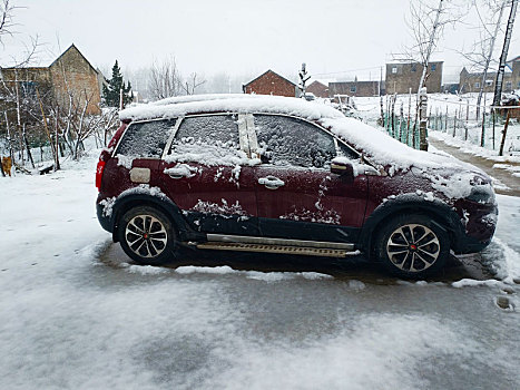 冬雪私家车,雪天