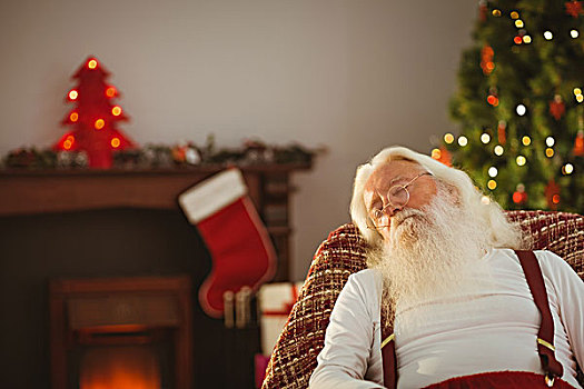 圣诞老人,休息,扶手椅