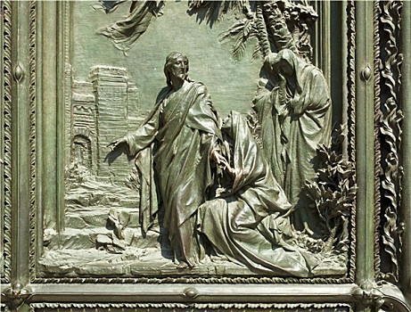 耶稣,浮雕,米兰,大教堂,门