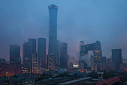 北京cbd地区夜景