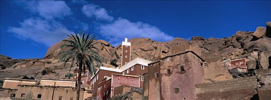 摩洛哥,清真寺,乡村,石头,广告,悬崖,背影