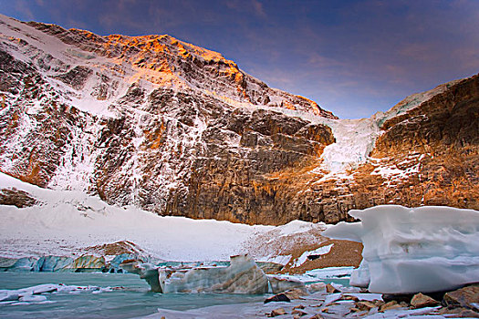天使,冰河,伊迪斯卡维尔山,碧玉国家公园,艾伯塔省,加拿大