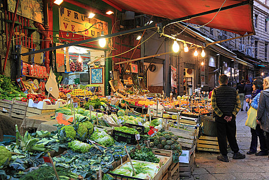 菜摊,市场,区域,巴勒莫,西西里,意大利,欧洲