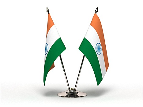 微型,旗帜,印度