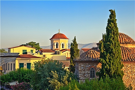 教堂,布拉卡区,区域,雅典