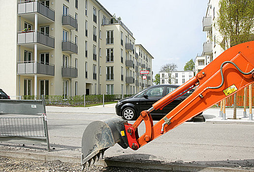 挖掘器械,住宅,附近,慕尼黑,德国