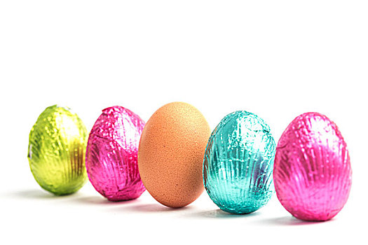 四个,复活节彩蛋,排列,一个,蛋