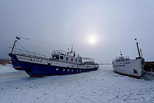 船,港口,乡村,贝加尔湖,伊尔库茨克,区域,西伯利亚,俄罗斯