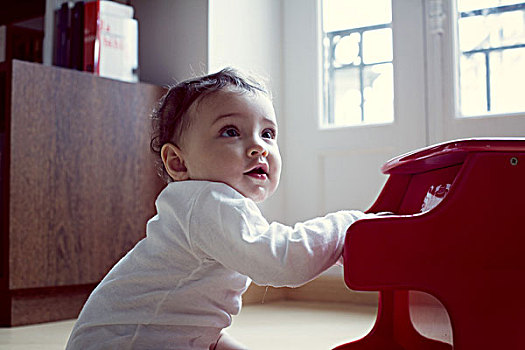婴儿,玩,玩具,钢琴,头像