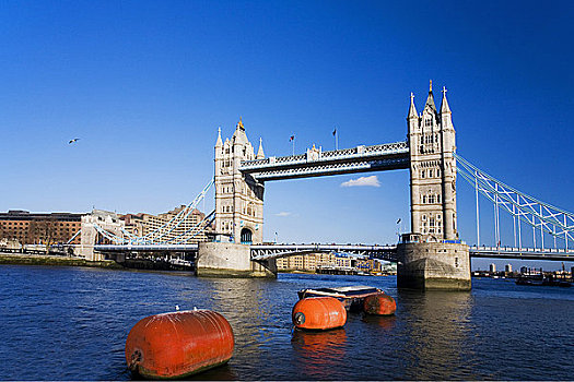 塔桥,上方,泰晤士河,太阳,阳光,蓝天,伦敦,英格兰,英国,欧洲,欧盟