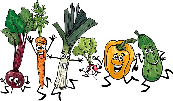 蔬菜,卡通,插画
