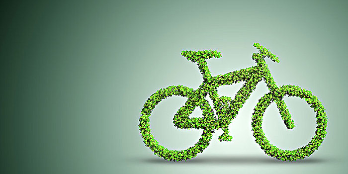 绿色,自行车,运输,概念
