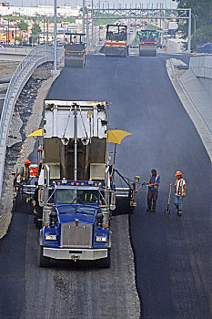 工人,铺路,道路,卡尔加里,艾伯塔省,加拿大