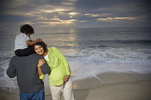 家庭,享受,海滩,圣地亚哥,加利福尼亚,美国