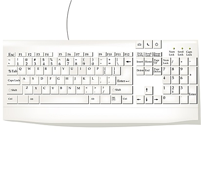 白色,键盘