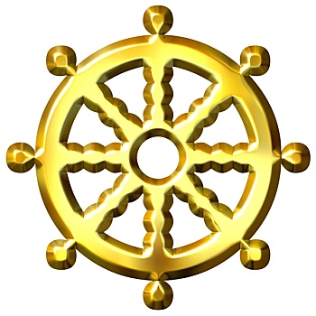金色,佛教,象征,轮子