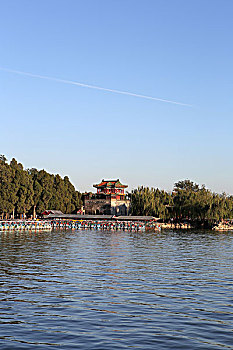 颐和园国古代建筑中国元素背景图片