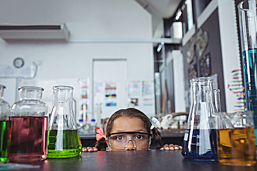 头像,小学生,隐藏,实验室,后面,书桌,科学