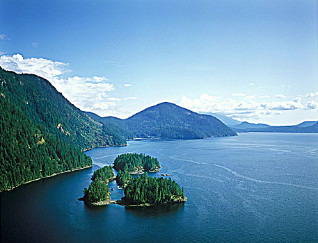 航拍,小湾,声音,和谐,岛屿,不列颠哥伦比亚省,加拿大