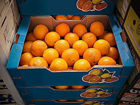 特写,盒子,橘子