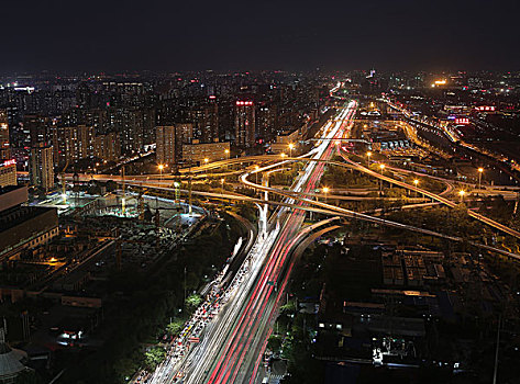 现代城市建筑夜景照片背景