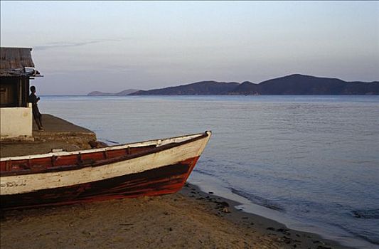 渔船,黎明,国家公园,苏克雷,委内瑞拉,加勒比海