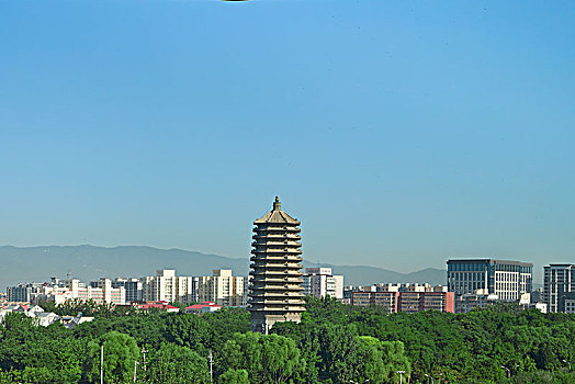 北京玲珑公园的俯视全景图