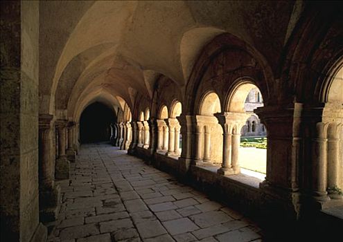 丰特莱修道院,拱廊,中心