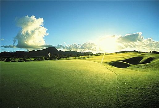 夏威夷,夏威夷大岛,柯哈拉海岸,莫纳克亚海滩度假村,莫纳克亚,高尔夫球场