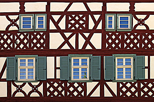半木结构房屋,巴伐利亚,德国,欧洲