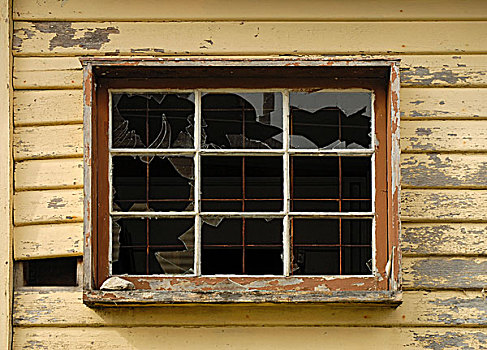破损,窗户,塔斯马尼亚,澳大利亚