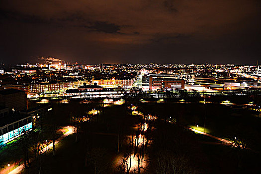 丹麦奥尔堡市夜景