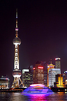 上海东方明珠塔,陆家嘴,夜景