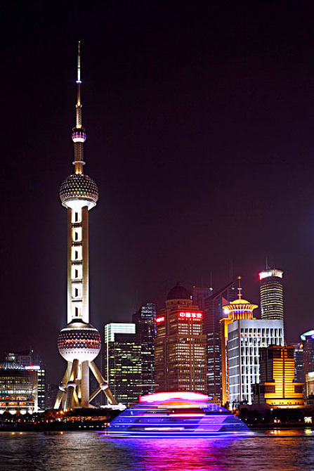 上海东方明珠塔 陆家嘴 夜景_高清图片_全景视觉