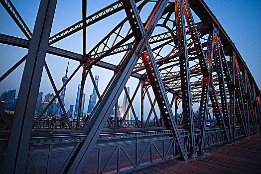 上海外白渡桥,外滩,大桥,钢桥