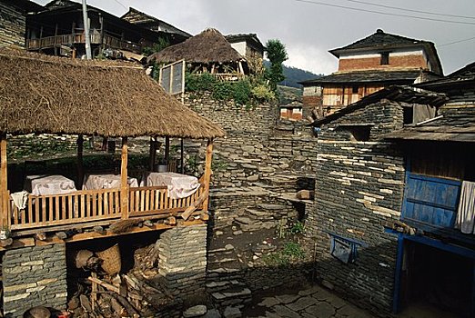 传统,房子,乡村,尼泊尔