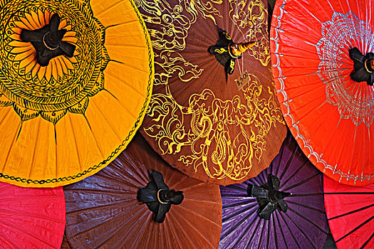装饰,伞,出售,乡村,靠近,清迈,泰国