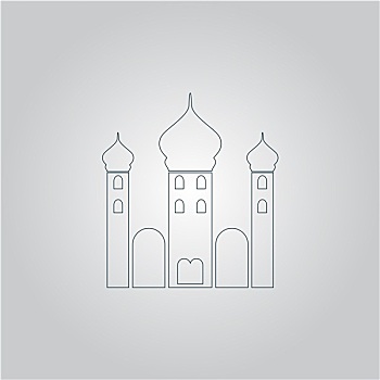 清真寺,象征,黄色背景