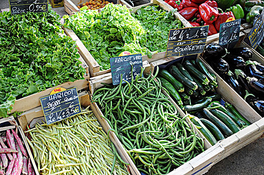 蔬菜,货摊,法国,市场
