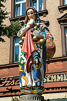 雕塑,狂欢,多瑙埃兴根,地区,黑森林,巴登符腾堡,德国,欧洲