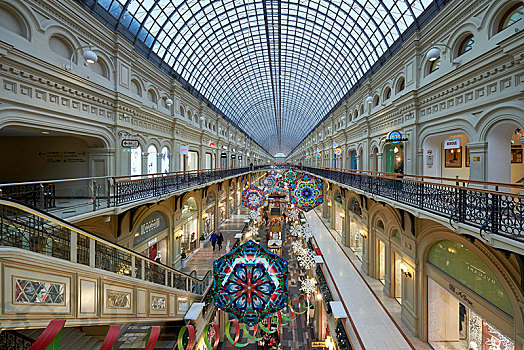 百货公司,圣诞时节,莫斯科,俄罗斯,欧洲