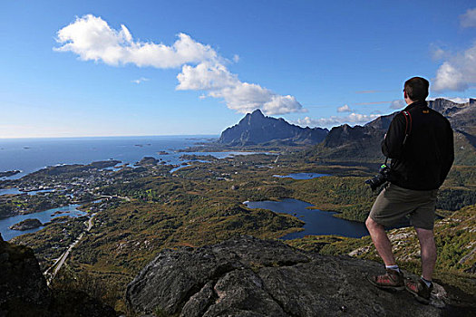 摄影,风景,男青年,罗弗敦群岛,挪威