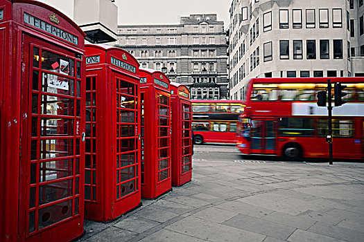 伦敦,电话亭,巴士